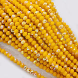 2 Strings, 4X3MM CRYSTAL RONDELLE BEADS, CRYSTAL GLASS BEADS FOR JEWELRY MAKING 1 Line LENGTH is about 41CM, ABOUT 280 Beads in 2 Lines