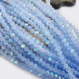 2 Strings, 4X3MM CRYSTAL RONDELLE BEADS, CRYSTAL GLASS BEADS FOR JEWELRY MAKING 1 Line LENGTH is about 41CM, ABOUT 280 Beads in 2 Lines