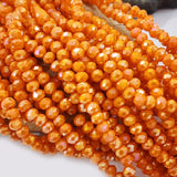 2 Strings, 4X3MM CRYSTAL RONDELLE BEADS, CRYSTAL GLASS BEADS FOR JEWELRY MAKING 1 Line LENGTH is about 41CM, ABOUT 280 Beads in 2 Lines