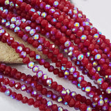 2 Strings, 4X3MM CRYSTAL RONDELLE BEADS, CRYSTAL GLASS BEADS FOR JEWELRY MAKING 1 Line LENGTH is about 41CM, ABOUT 280 Beads in 2 Lines