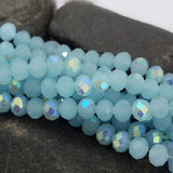 2 Strings Pkg. 6X5MM CRYSTAL RONDELLE BEADS, CRYSTAL GLASS BEADS FOR JEWELRY MAKING LENGTH OF STRAND: 41 CM ( 16 INCHES ) ABOUT 190beads in 2 strings