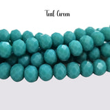 Per Line, Solid Opaque Color, 8mm Crystal Glass beads Rondelle Shape