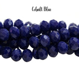 Per Line, Solid Opaque Color, 8mm Crystal Glass beads Rondelle Shape