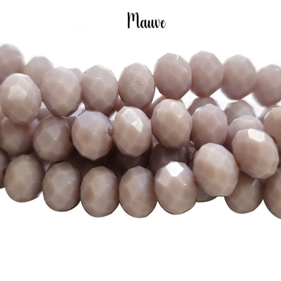 Per Line, Solid Opaque Color, 8mm Crystal Glass beads Rondelle Shape