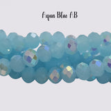 Per Line, Solid Opaque Color, 8mm Crystal Glass beads Rondelle Shape