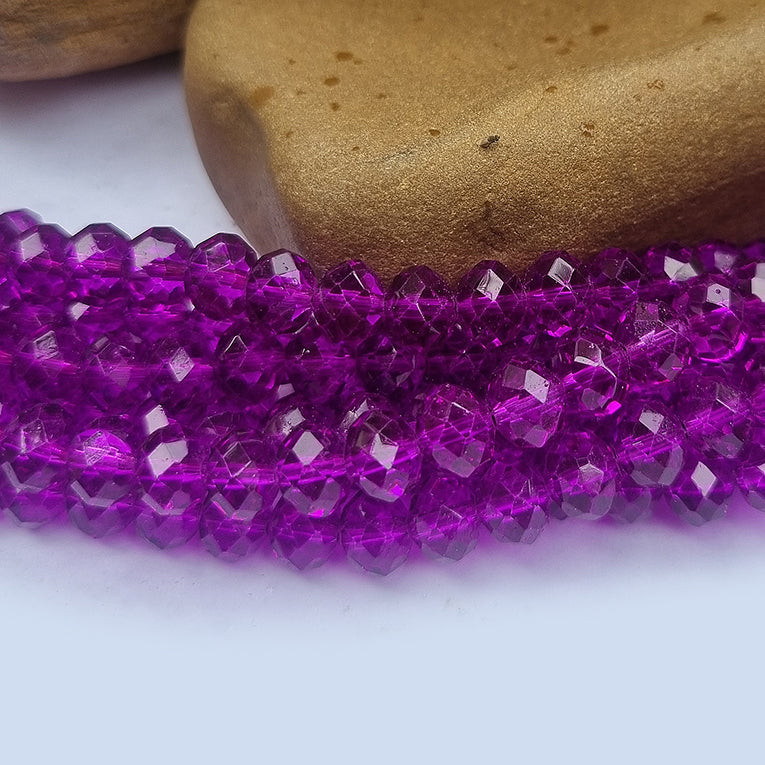 1 LINE/STRING PACK' 8 MM  Ronelle TYRE Shape CRYSTAL GLASS BEADS full length 60~64 Beads