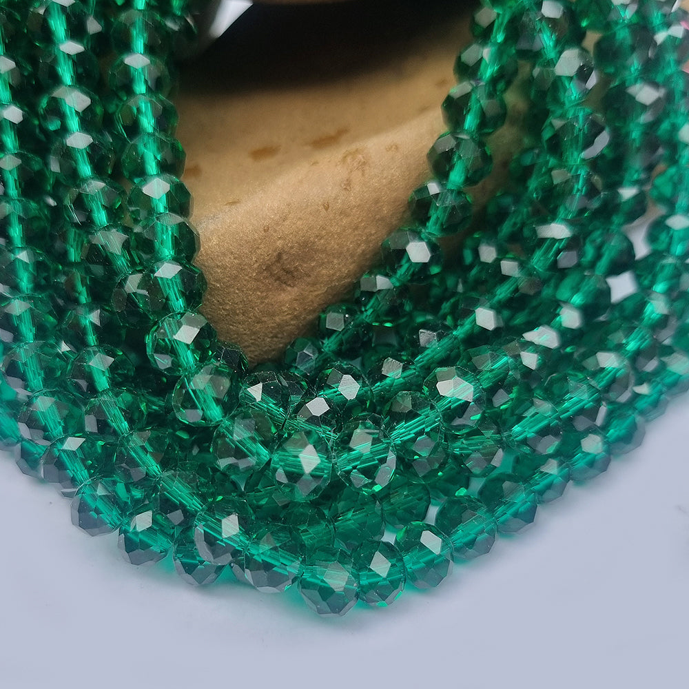 1 LINE/STRING PACK' 8 MM AB Ronelle TYRE Shape CRYSTAL GLASS BEADS full length 60~64 Beads