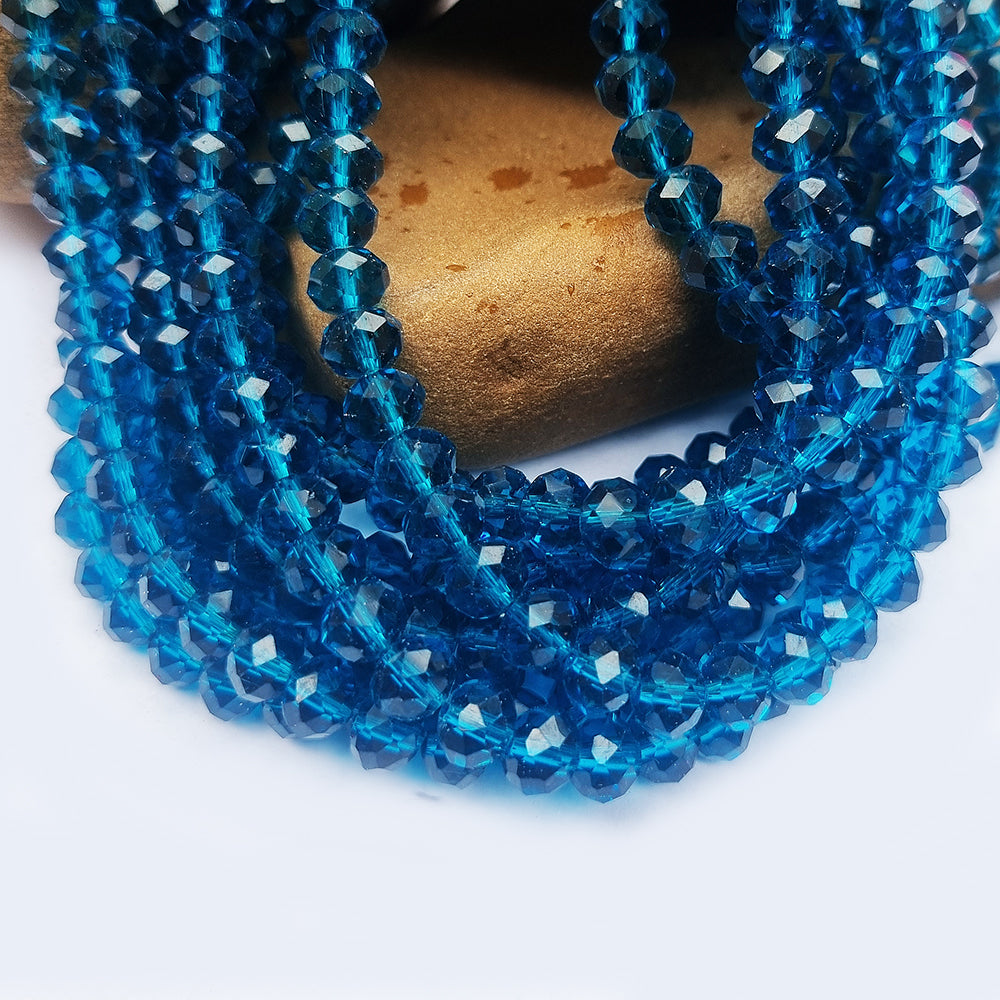 1 LINE/STRING PACK' 8 MM AB Ronelle TYRE Shape CRYSTAL GLASS BEADS full length 60~64 Beads