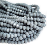 PER LINE 6MM FACETED OPAQUE RONDELLE SHAPED CRYSTAL BEADS, STRAND LENGTH -( APPROXIMATELY 96~98 BEADS)