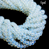 OPAL COLOR WHITE ALABASTER' Per Line 16 inches long, Fire Polished Crystal Glass beads for Jewelry Making in size about 6mm