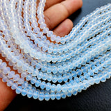 OPAL COLOR WHITE ALABASTER' Per Line 16 inches long, Fire Polished Crystal Glass beads for Jewelry Making in size about 6mm
