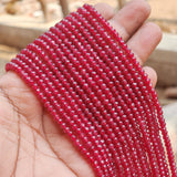 MAROON' PER LINE/STRANDS NATURAL BEADS 4 MM, HOLE: 1MM' ABOUT 110-115 PIECES, 15 INCHES