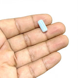 Light Blue Cylindrical Glass Beads, 14x17 mm Tube Shape, 50 Pieces
