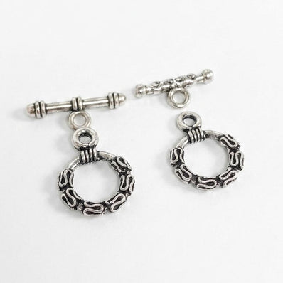 10 PIECES PACK' SILVER OXIDIZED TOGGLE CLASP JEWELLERY FINDINGS