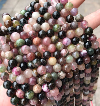 8mm Natural Tourmaline Gemstone beads, sold per line about 50 beads