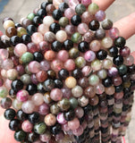 8mm Natural Tourmaline Gemstone beads, sold per line about 50 beads