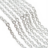 5x6 mm Long Cut Iron Alloy Chain – Silver Polished Finish – Approx. 1 Meter for Jewelry Making