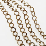 9x7 mm Long Cut Iron Alloy Chain – Antique Gold Finish – Approx. 1 Meter for Jewelry Making