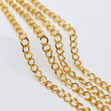 6x7 mm Long Cut Iron Alloy Chain – Gold Polished Finish – Approx. 1 Meter for Jewelry Making