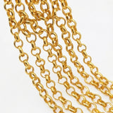 4x5 mm Long Cut Iron Alloy Chain – Gold Polished Finish – Approx. 1 Meter for Jewelry Making