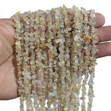 Natural Golden Rutilated Quartz Chip Beads 5-10mm | 30 Inch Strand | 260-270 Beads Per Line | Genuine Gemstone Chips for Jewelry Making