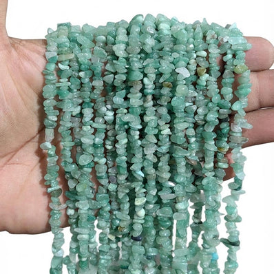 Natural Green Aventurine Chip Beads 5-10mm | 30 Inch Strand | 260-270 Beads Per Line | Genuine Gemstone Chips for Jewelry Making