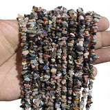 Natural Rhodonite Chip Beads 5-10mm | 30 Inch Strand | 260-270 Beads Per Line | Genuine Pink Black Gemstone Chips for Jewelry Making