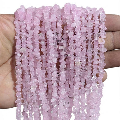 Natural Rose Quartz Chip Beads 5–10mm | 30 Inch Strand | 260–270 Chips Per String | Gemstone Chips for Jewelry Making