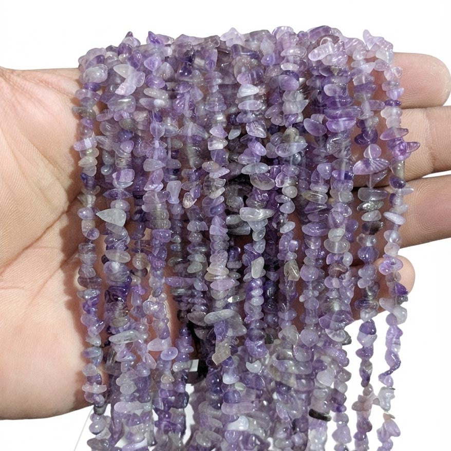 Natural Amethyst Chip Beads 5–10mm | 30 Inch Strand | 260–270 Chips Per String | Gemstone Chips for Jewelry Making