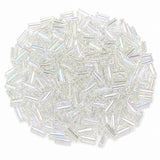 100 grms, Sale Lot Factory Overstock White Luster Bugle Beads 2x5mm – 100 Grams Pack | Premium Glass Tube Beads for Jewelry Making, Embroidery & Crafts