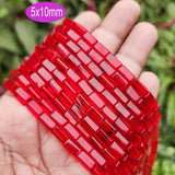 1 String/Line Crystal Fire Polished Glass Beads Cube Shape