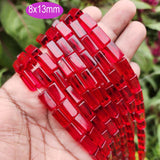 1 String/Line Crystal Fire Polished Glass Beads Cube Shape