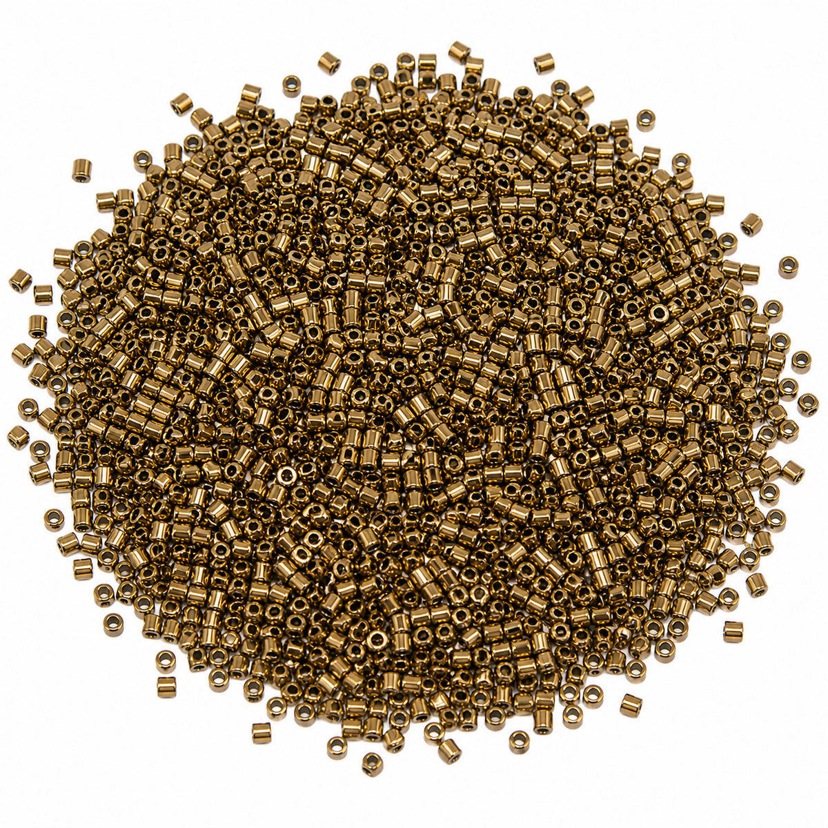 100 grams, Sale Lot Factory Overstock Metallic Dark Golden Tube Beads 2mm – 100 Grams Pack | Premium Glass Beads for Jewelry Making, Embroidery & DIY Crafts