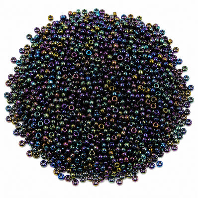 100 grams, Sale Lot Factory Overstock Black Rainbow Seed Beads 2mm (11/0) – 100 Grams Pack | Iridescent Glass Beads for Jewelry Making, Embroidery & DIY Crafts