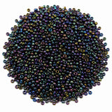 100 grams, Sale Lot Factory Overstock Black Rainbow Seed Beads 2mm (11/0) – 100 Grams Pack | Iridescent Glass Beads for Jewelry Making, Embroidery & DIY Crafts