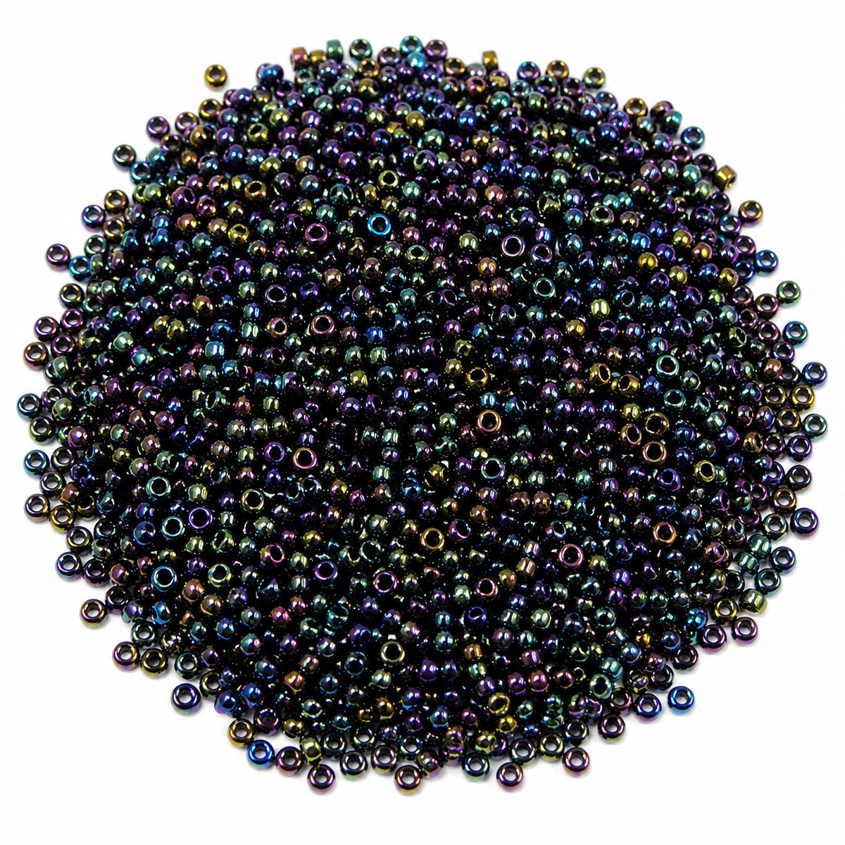 100 grams, Sale Lot Factory Overstock Black Rainbow Seed Beads 2mm (11/0) – 100 Grams Pack | Iridescent Glass Beads for Jewelry Making, Embroidery & DIY Crafts