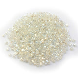 100grams, Sale Lot Factory Overstock White Hexagonal Tube Beads 2mm – 100 Grams Pack | AB Finish Glass Beads for Jewelry Making, Embroidery & DIY Crafts