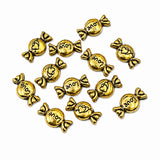 50 Pcs Small Candy Love Beads | Gold Oxidized Alloy Spacer Beads for Jewelry Making