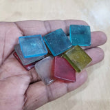 30 Pcs Pkg. 20x20mm Glass Cube shape stone transparent mix color, without hole glass stone for art and crafts project