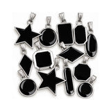 10 Pcs Random Mix Black Enamelled Charms – Stainless Steel Plated Pendant Charms for Jewelry Making  Description