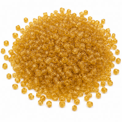 100grams Pkg. SALE, Topaz Matt Finish Seed Beads 3mm (8/0) – Golden Glass Beads for Jewelry Making, Embroidery & DIY Crafts | Made in India