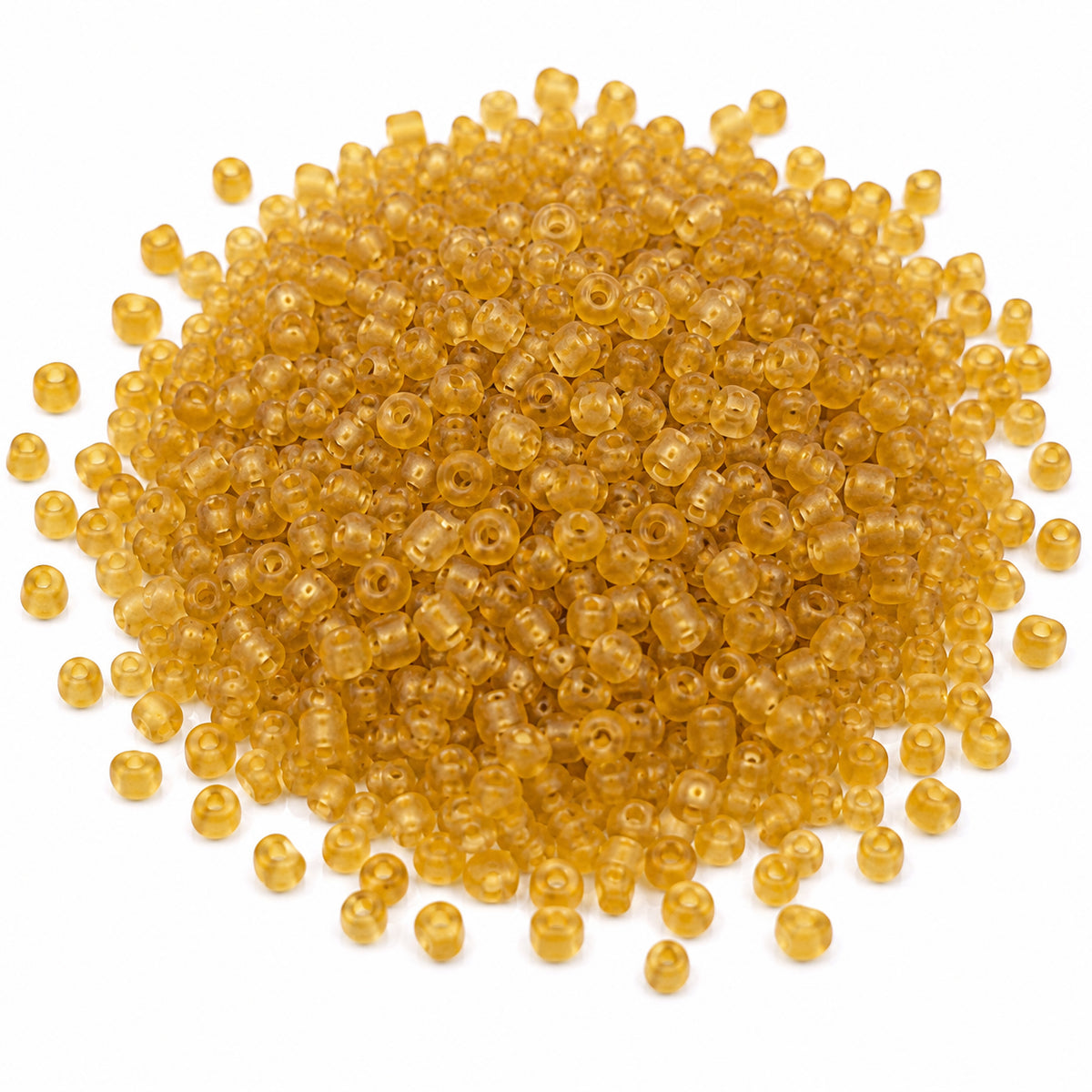 100grams Pkg. SALE, Topaz Matt Finish Seed Beads 3mm (8/0) – Golden Glass Beads for Jewelry Making, Embroidery & DIY Crafts | Made in India