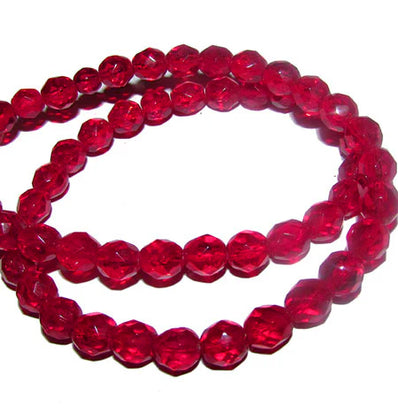 Red Crystal Glass Beads 5mm Faceted Round Beads Strand, 16 Inch Jewelry Making Supplies