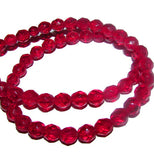 Red Crystal Glass Beads 5mm Faceted Round Beads Strand, 16 Inch Jewelry Making Supplies
