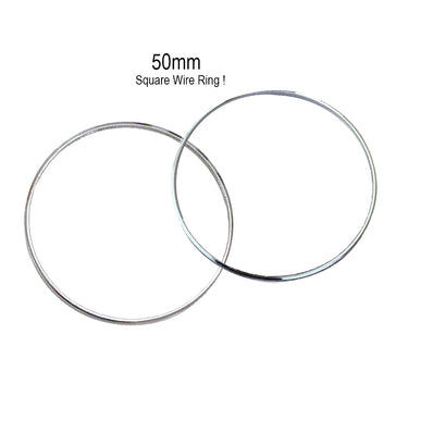 20pcs 50mm Round Metal Rings – Silver Plated Hoop Rings for Jewelry Making, Large Circle Connectors