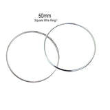 20pcs 50mm Round Metal Rings – Silver Plated Hoop Rings for Jewelry Making, Large Circle Connectors