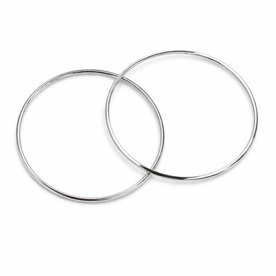 20pcs 50mm Round Metal Rings – Silver Plated Hoop Rings for Jewelry Making, Large Circle Connectors