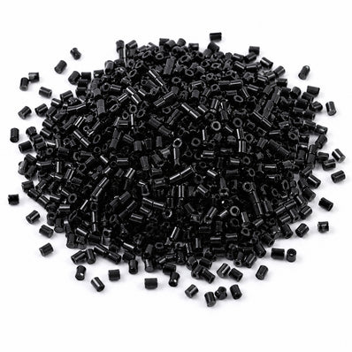 100 grams Pkg. SALE, Jet Black Tube Cut Beads 2mm – 100 Grams Pack | Black Glass Tube Seed Beads for Jewelry Making, Embroidery & DIY Crafts