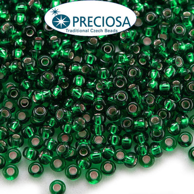 Preciosa Czech Glass Seed Beads 6/0 Size (4mm) Sold Per pack of 20 Grams, Teal Silver line Color