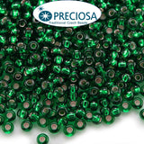 Preciosa Czech Glass Seed Beads 6/0 Size (4mm) Sold Per pack of 20 Grams, Teal Silver line Color